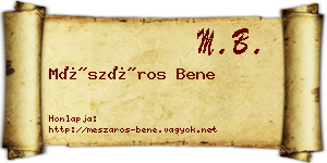 Mészáros Bene névjegykártya