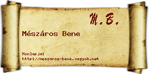 Mészáros Bene névjegykártya