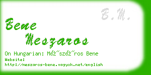bene meszaros business card